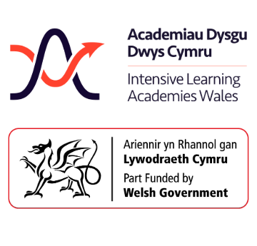 Intensive Learning Academies Wales logo and funded WG logo
