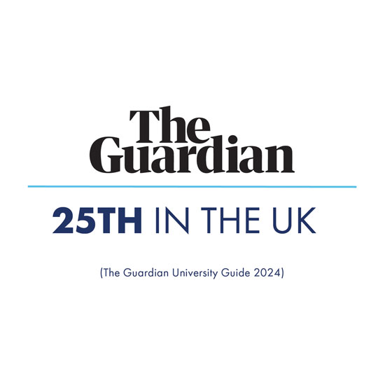 25th in the UK (Guardian University Guide 2024) 