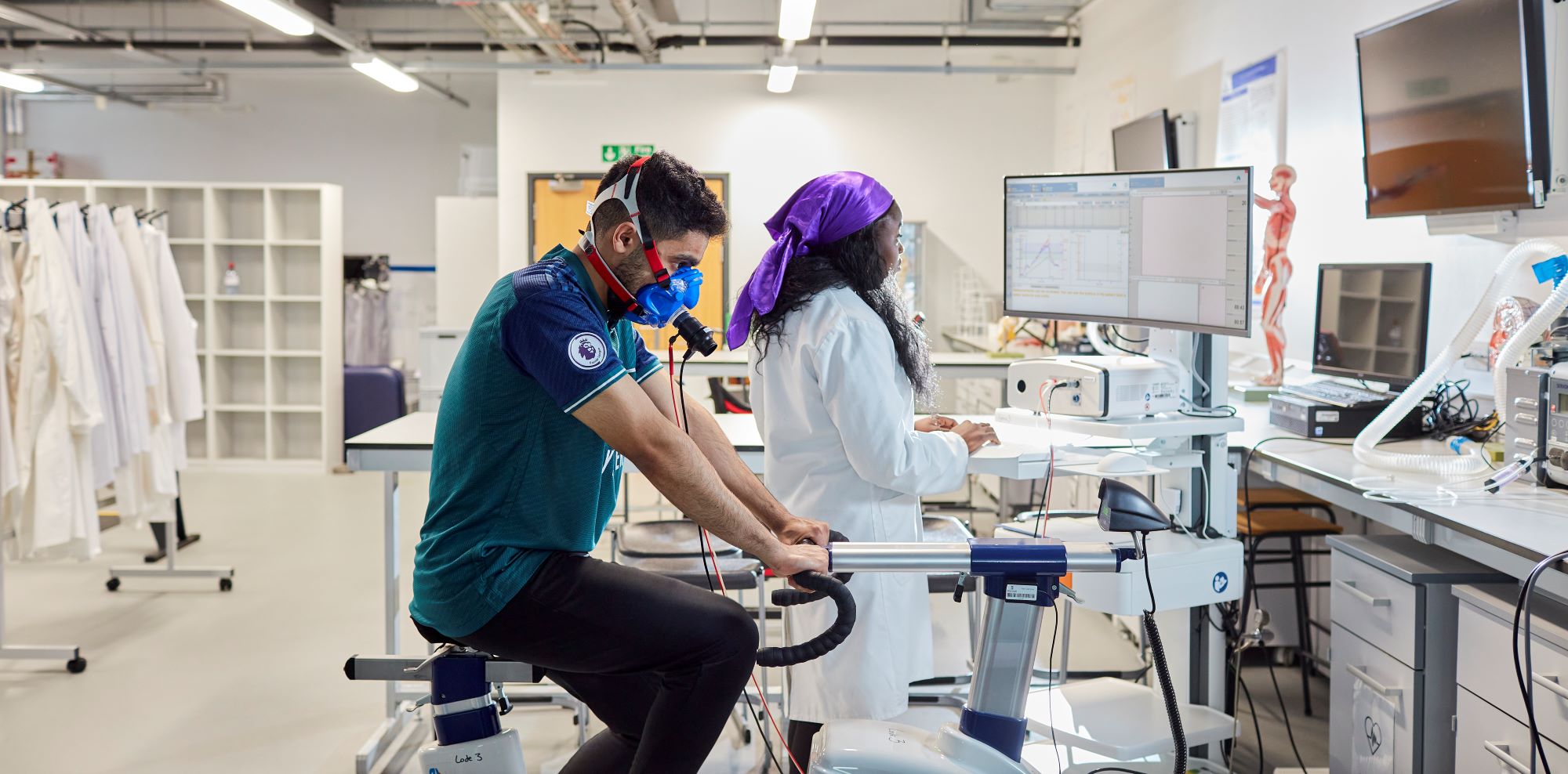 Sport and Exercise Science student in the lab