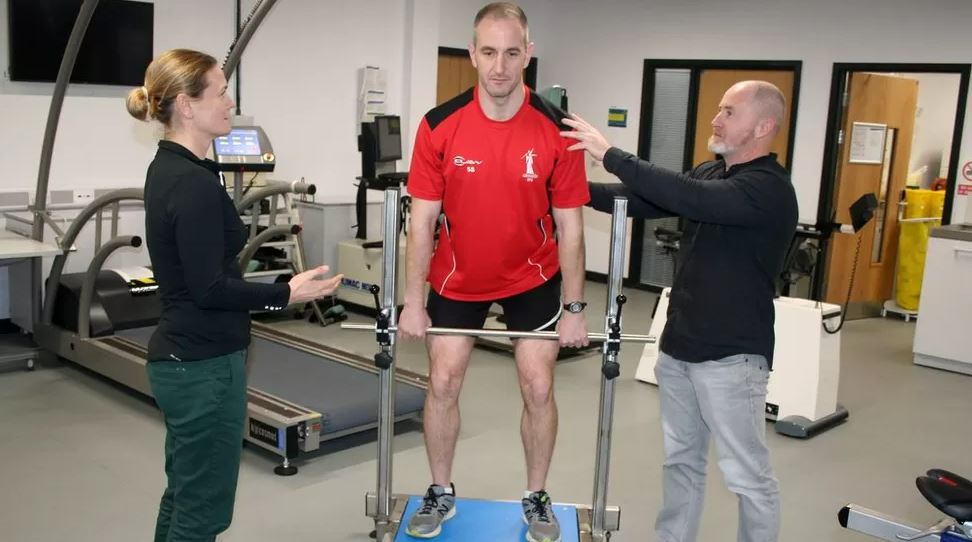 Liam and Camilla testing Welsh Athlete's strength