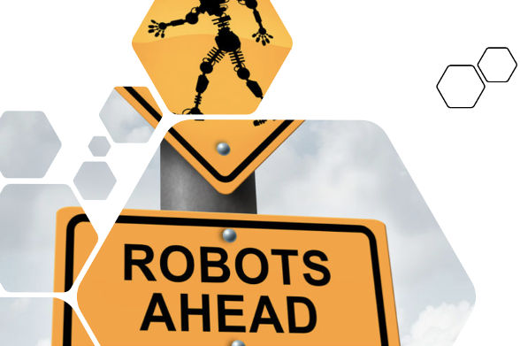 Warning sign: 'Robots Ahead'