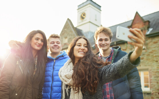 Students taking a selfie