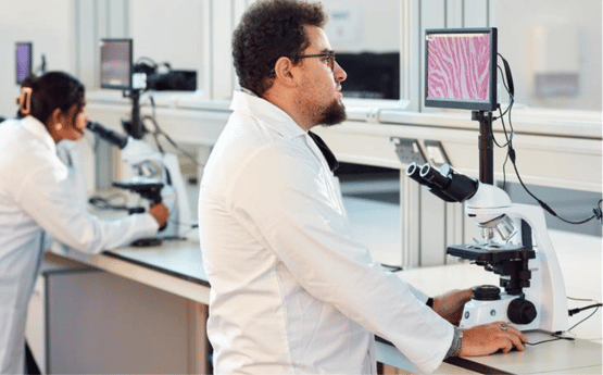 Student in a lab.