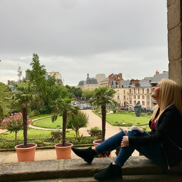 Students in front of university
