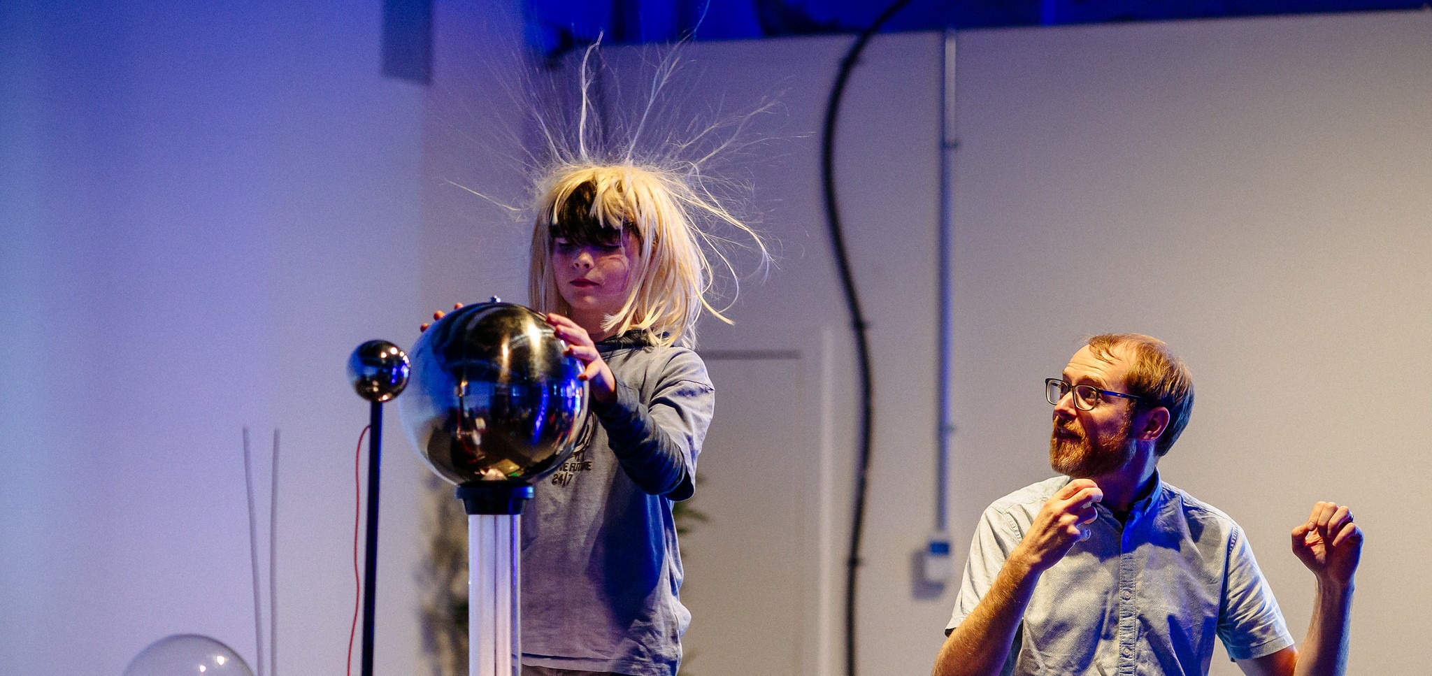 a child with electrified hair