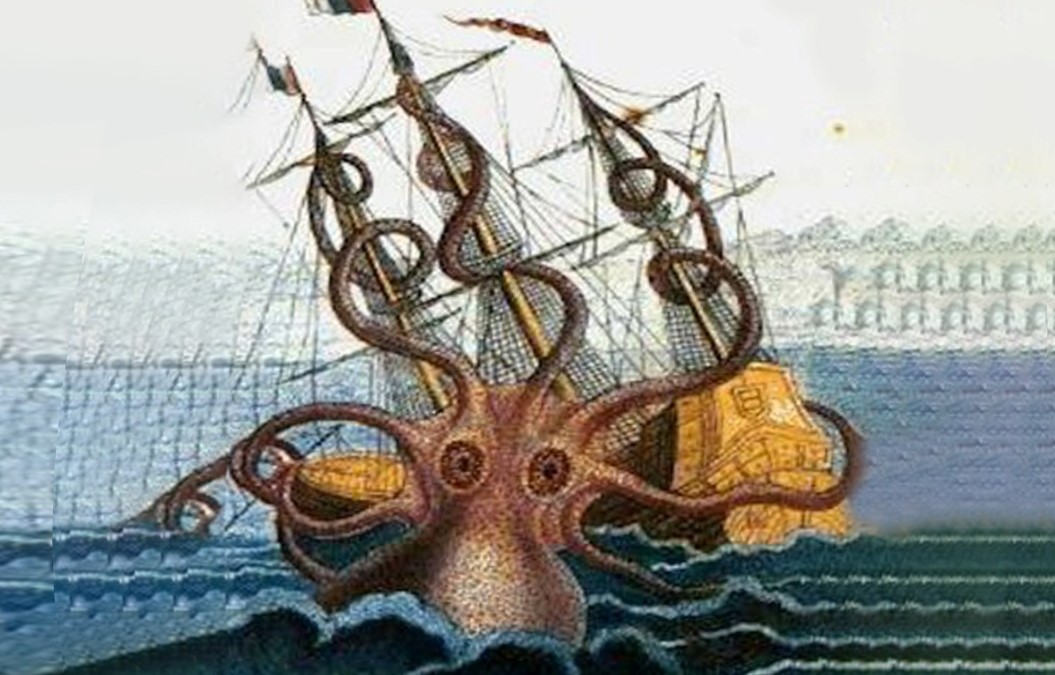 Octopus attacking the ship