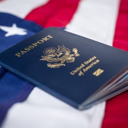 US flag and passport