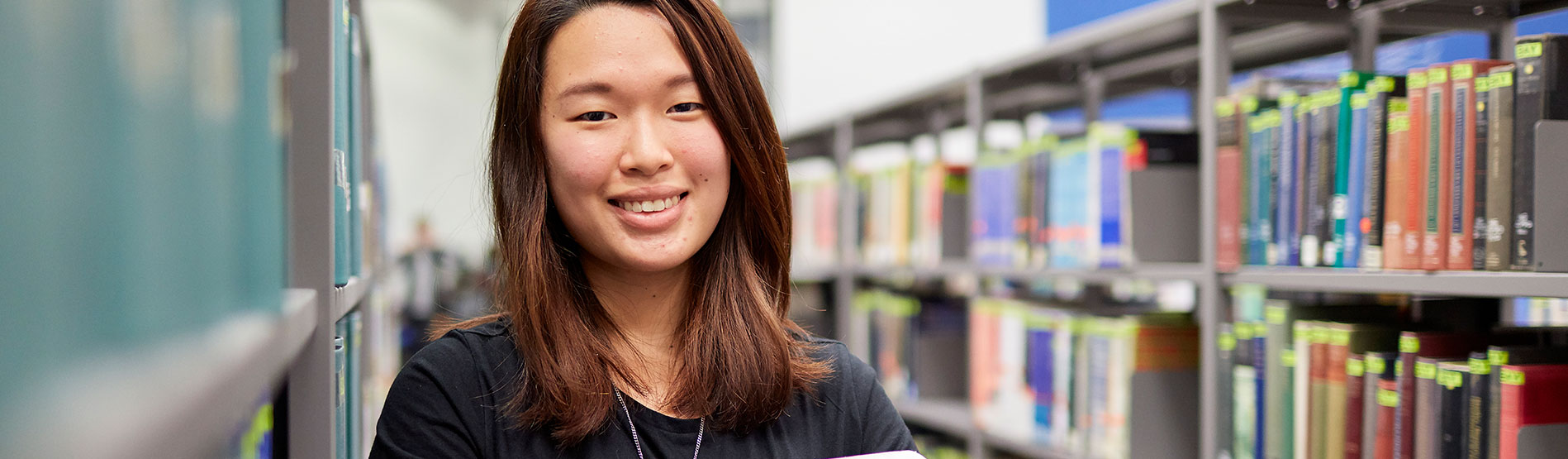 Student in the library.