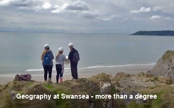 Geography students undertaking fieldwork on the Gower Peninsula