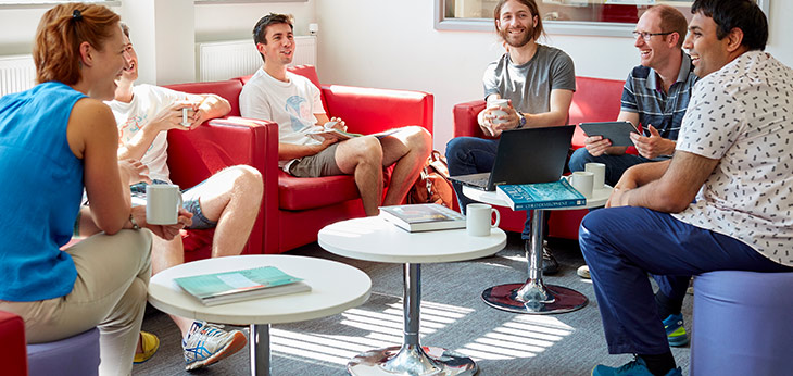 Students relaxing in the Medicine (Graduate Entry) Common Room