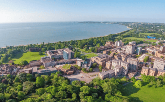 Arial shot of Singleton campus. 