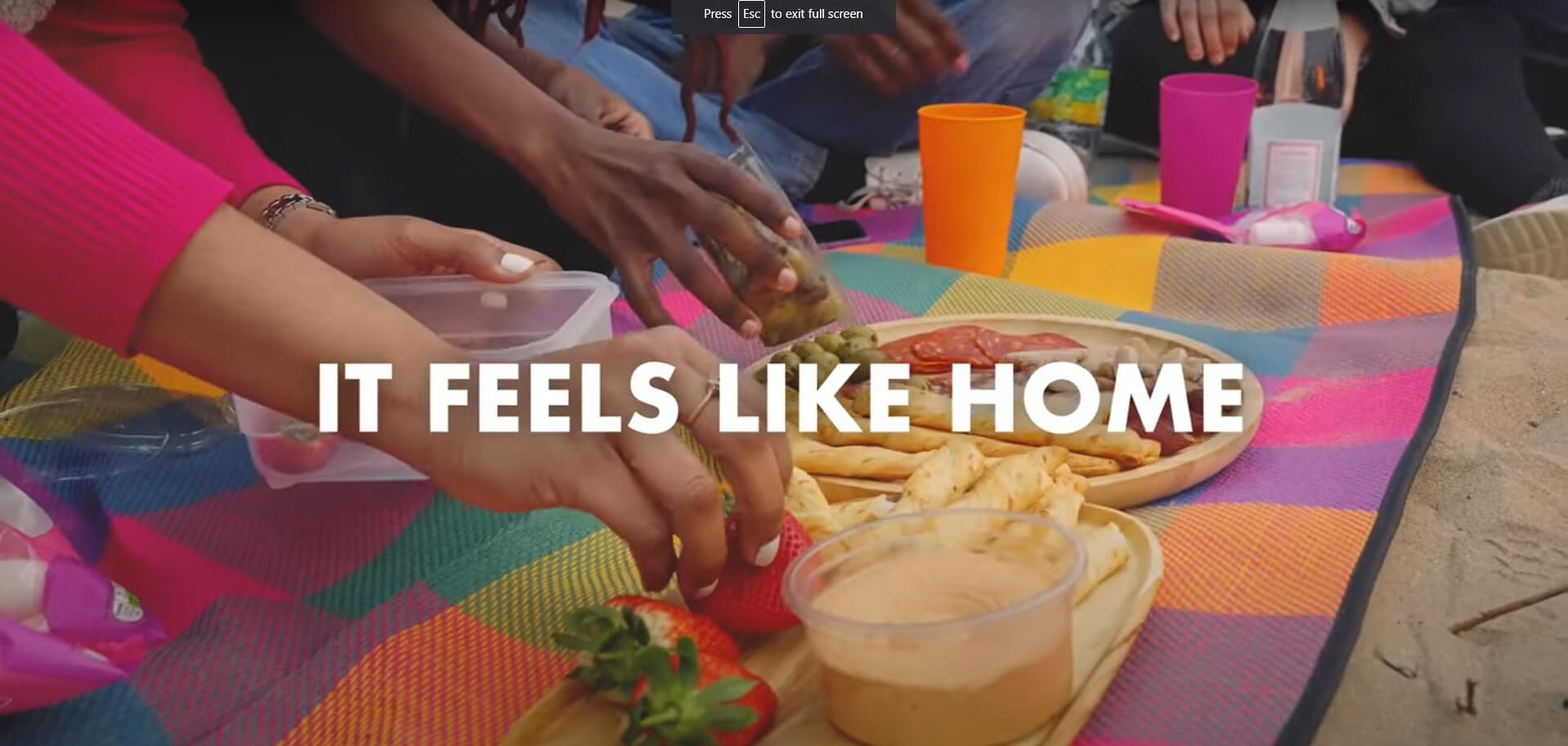 Picnic on the beach with the words 