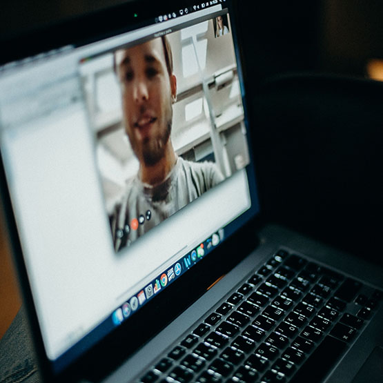 Zoom call with students