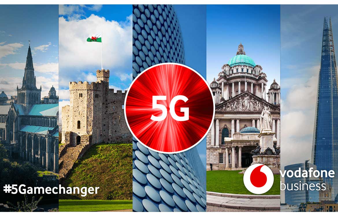 5G with buildings behind