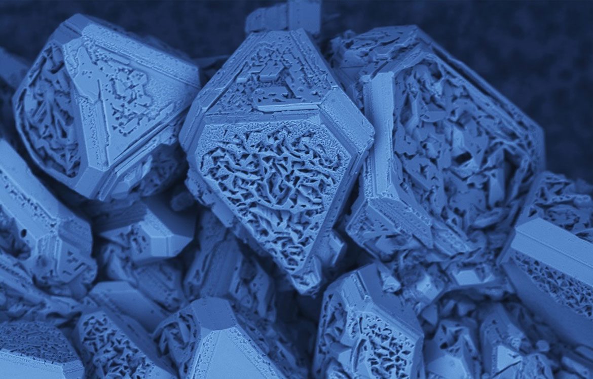 Close up of blue patterned stone