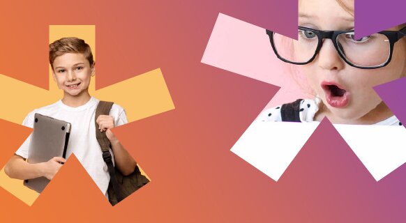 a boy and girl in X shapes