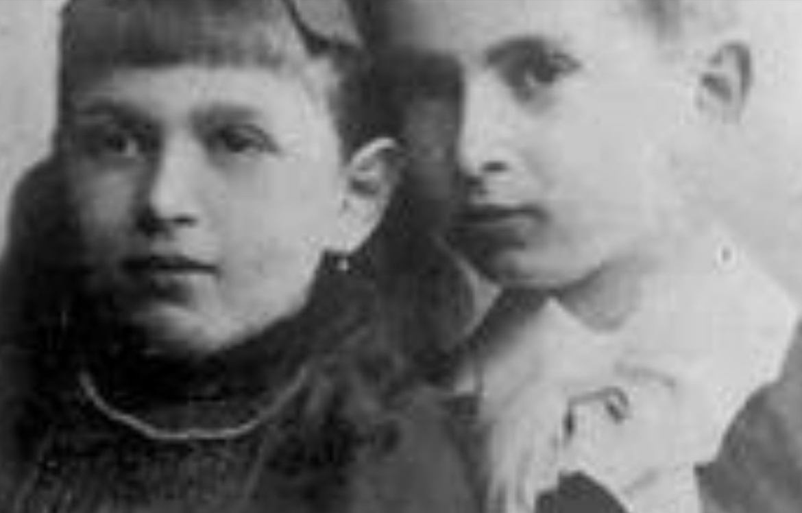 black and white old image of two girls