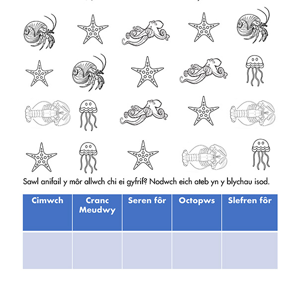 Worksheets about creatures of the sea