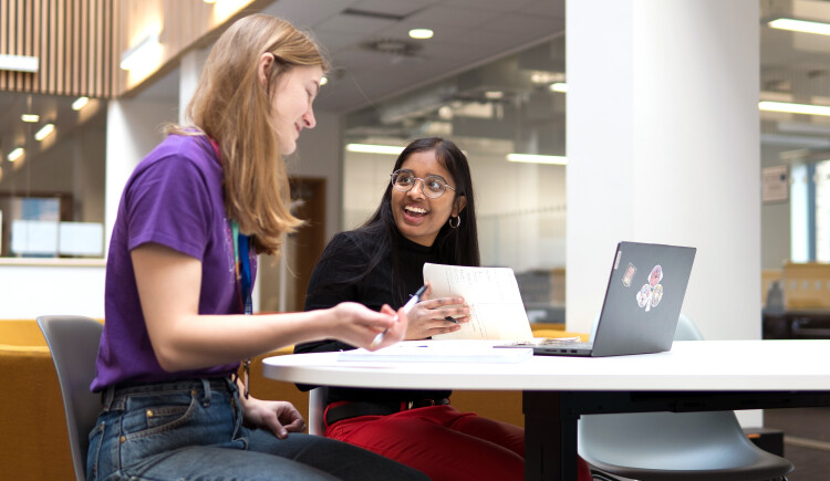 Students studying in Singleton Park campus library